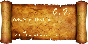 Orbán Ibolya névjegykártya